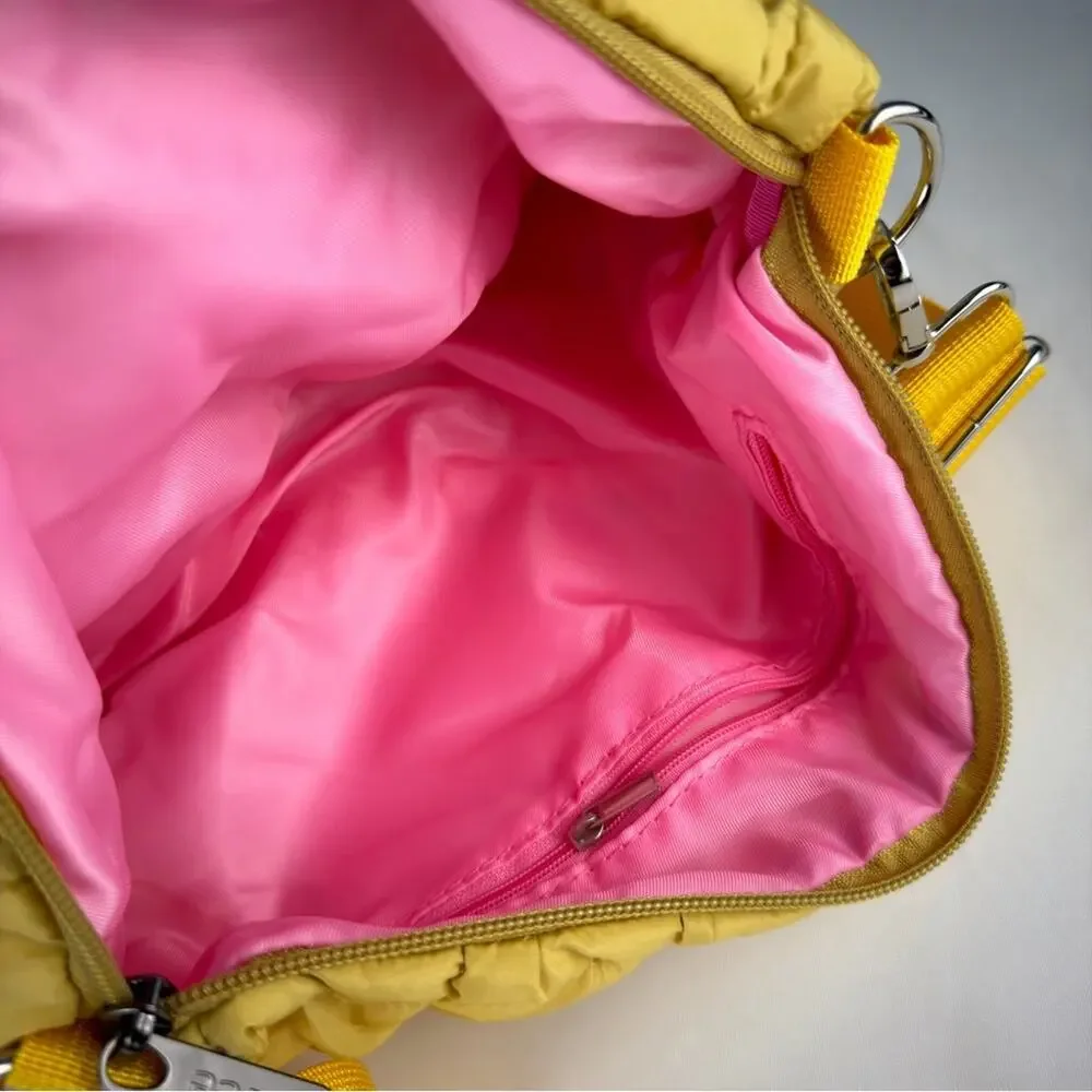 NWOT Elegant Yellow Quilted Shoulder Bag